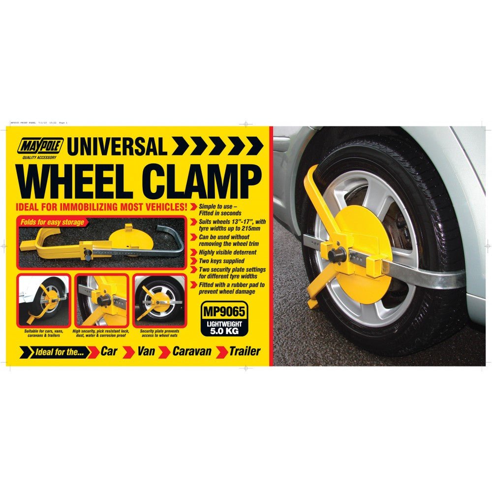 Maypole MP9065 13 - 17 Inch Wheel Clamp (MP9065) - RaxAutos