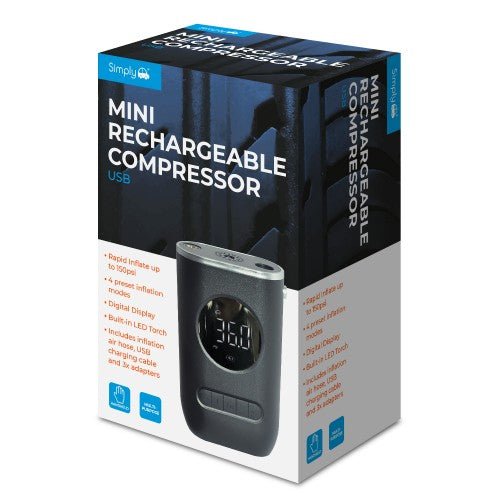 SIMPLY AUTO MINI RECHARGEABLE COMPRESSOR (MAC01) - RaxAutos