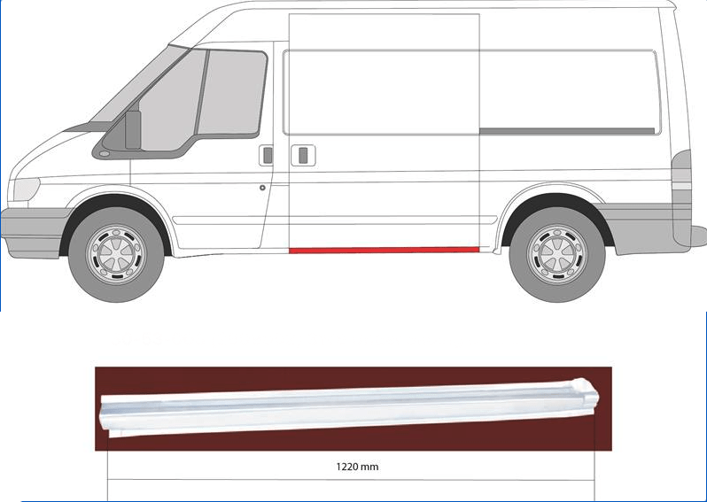 Transit 00 - Sill Under Sliding Door LH Short Wheel Base (30 - 53 - 003) - RaxAutos
