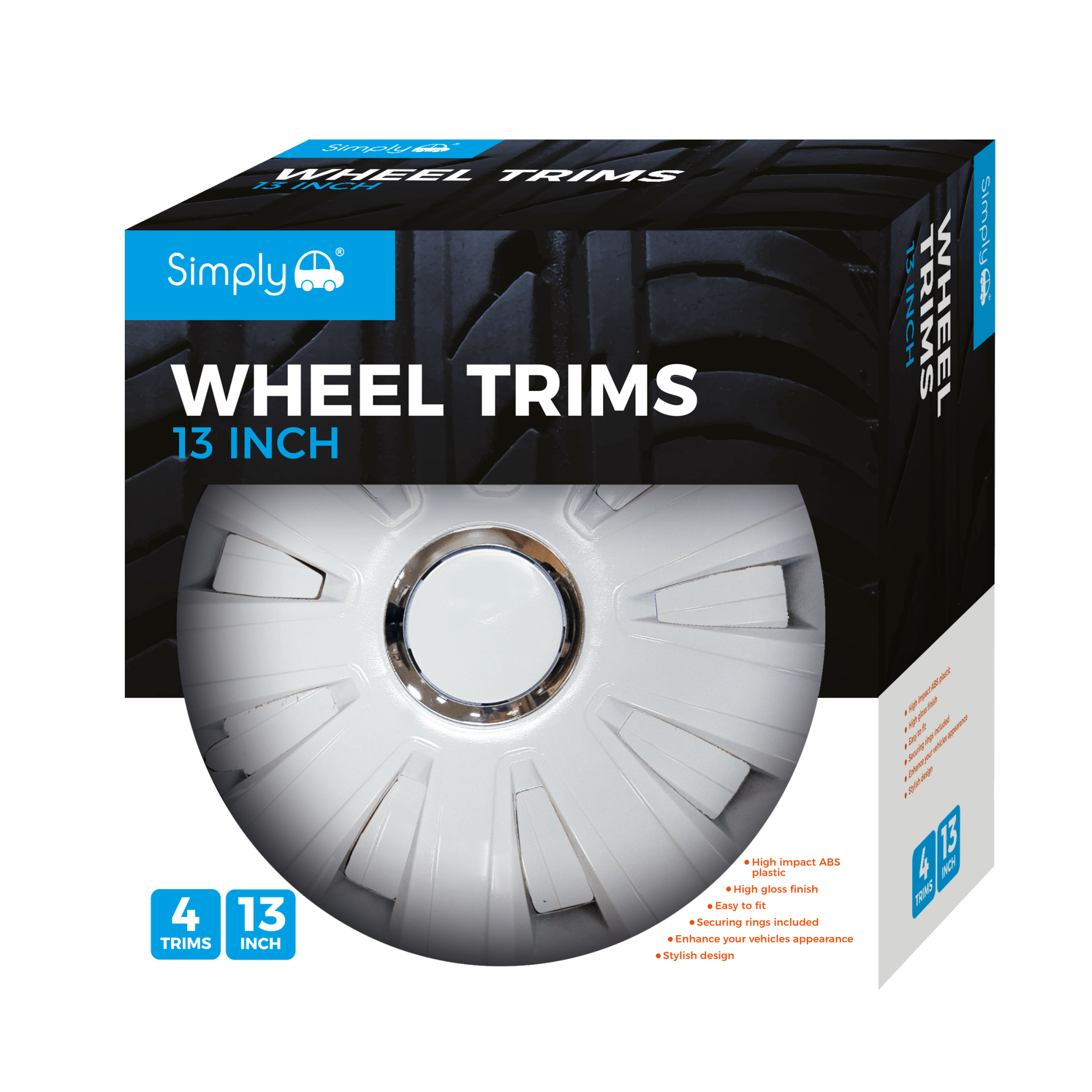13" INFERNO Wheel Cover White Box of 4 Trims (SWT130) - RaxAutos