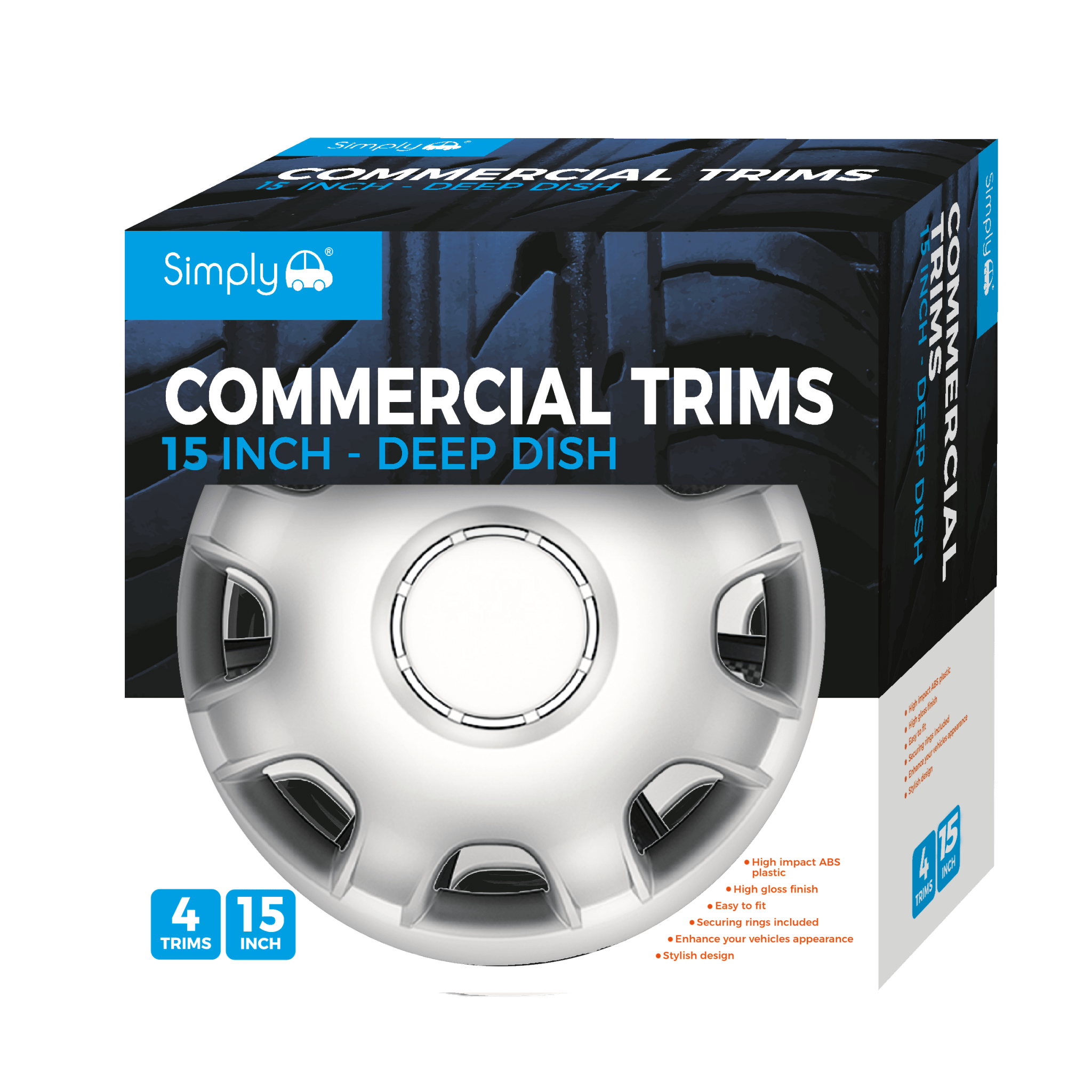 15" Brawn Van Wheel Cover Box of 4 Trim (SWT154) - RaxAutos