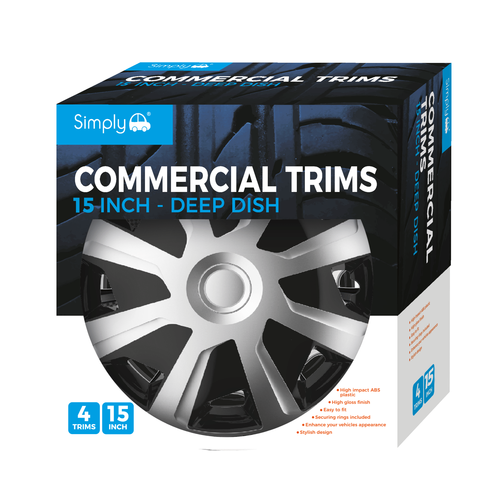 15" Mirage Van Wheel Cover Box of 4 Trim (SWT156) - RaxAutos