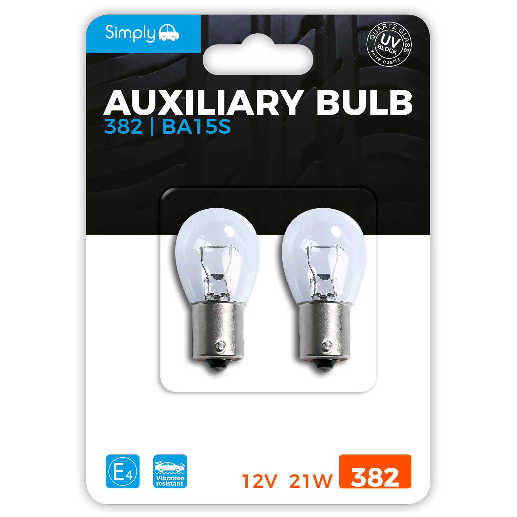 382 (P21W) Auxiliary Bulb Blister (S382BL) - RaxAutos