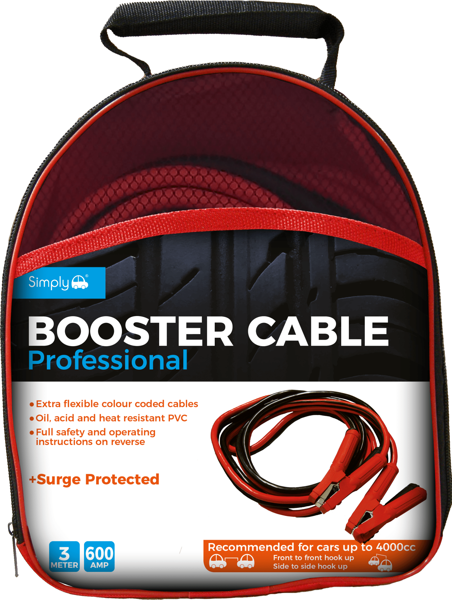 600AMP Professional Jump Leads Surge Protected (SP600SP) - RaxAutos