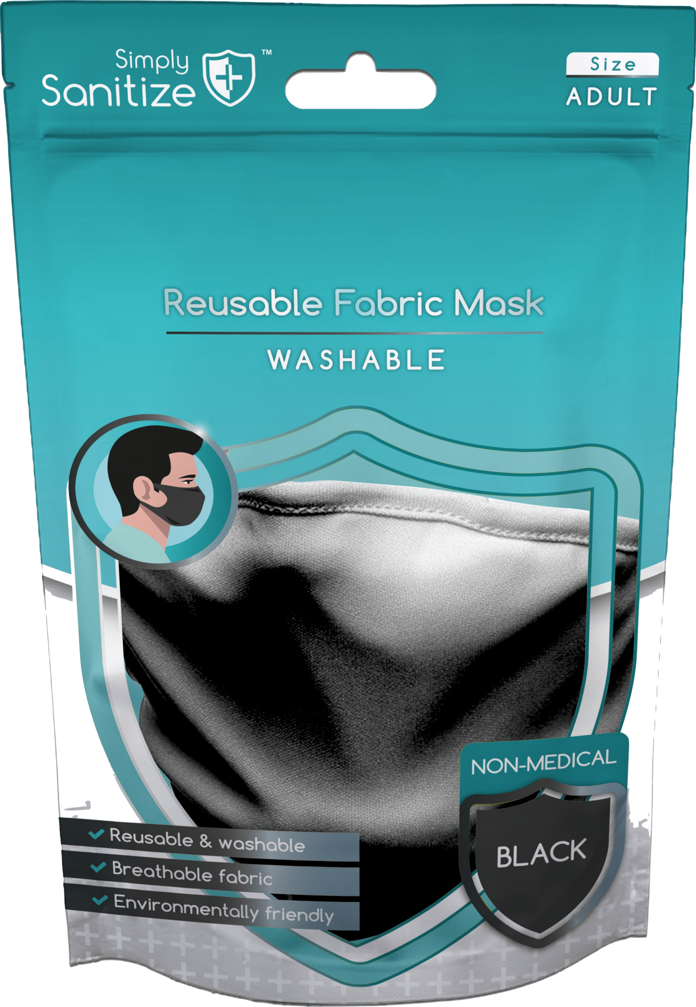 Adult Reusable Fabric Mask - Washable Black - RaxAutos