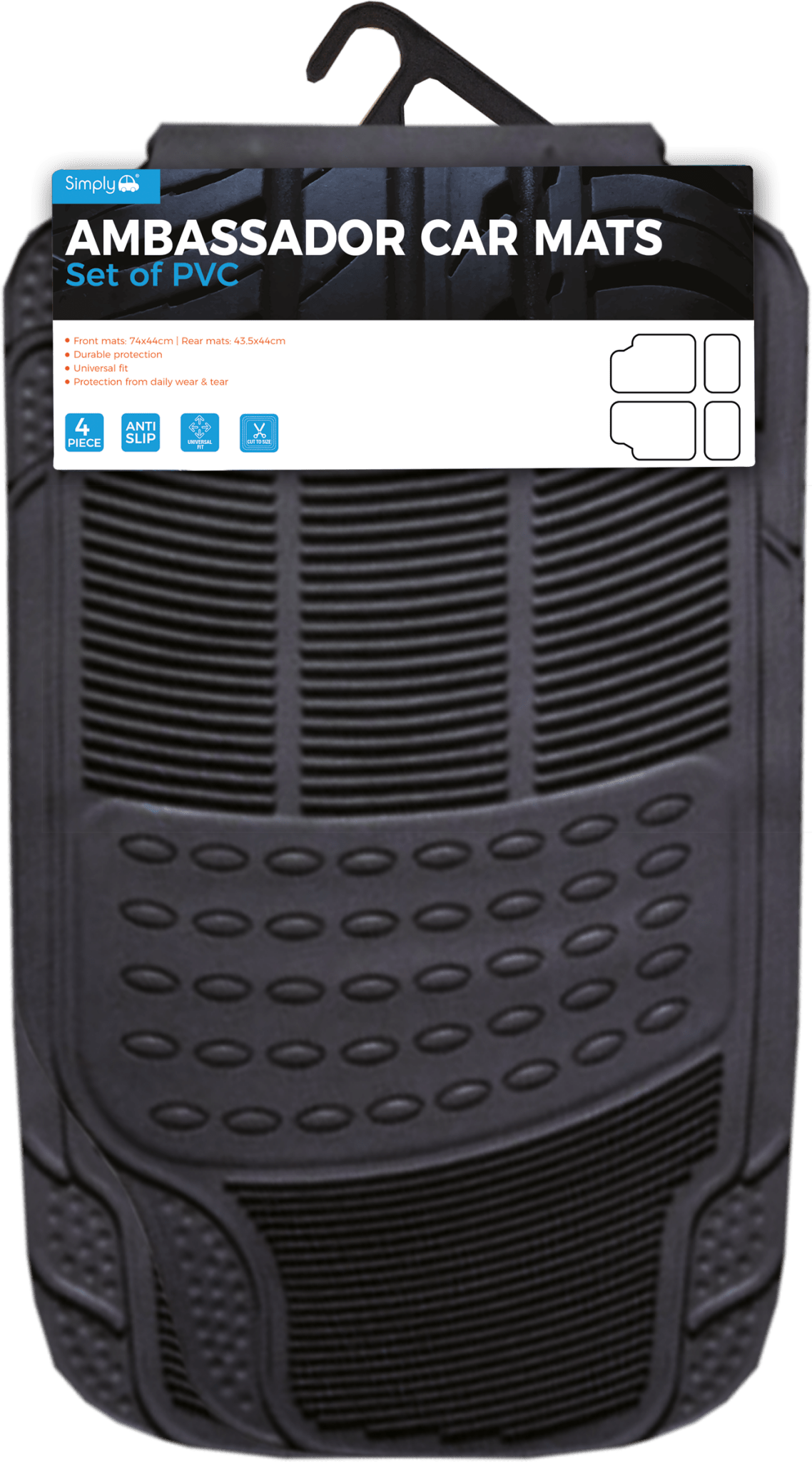 Ambassador Car Mats (Black) (MR200) - RaxAutos