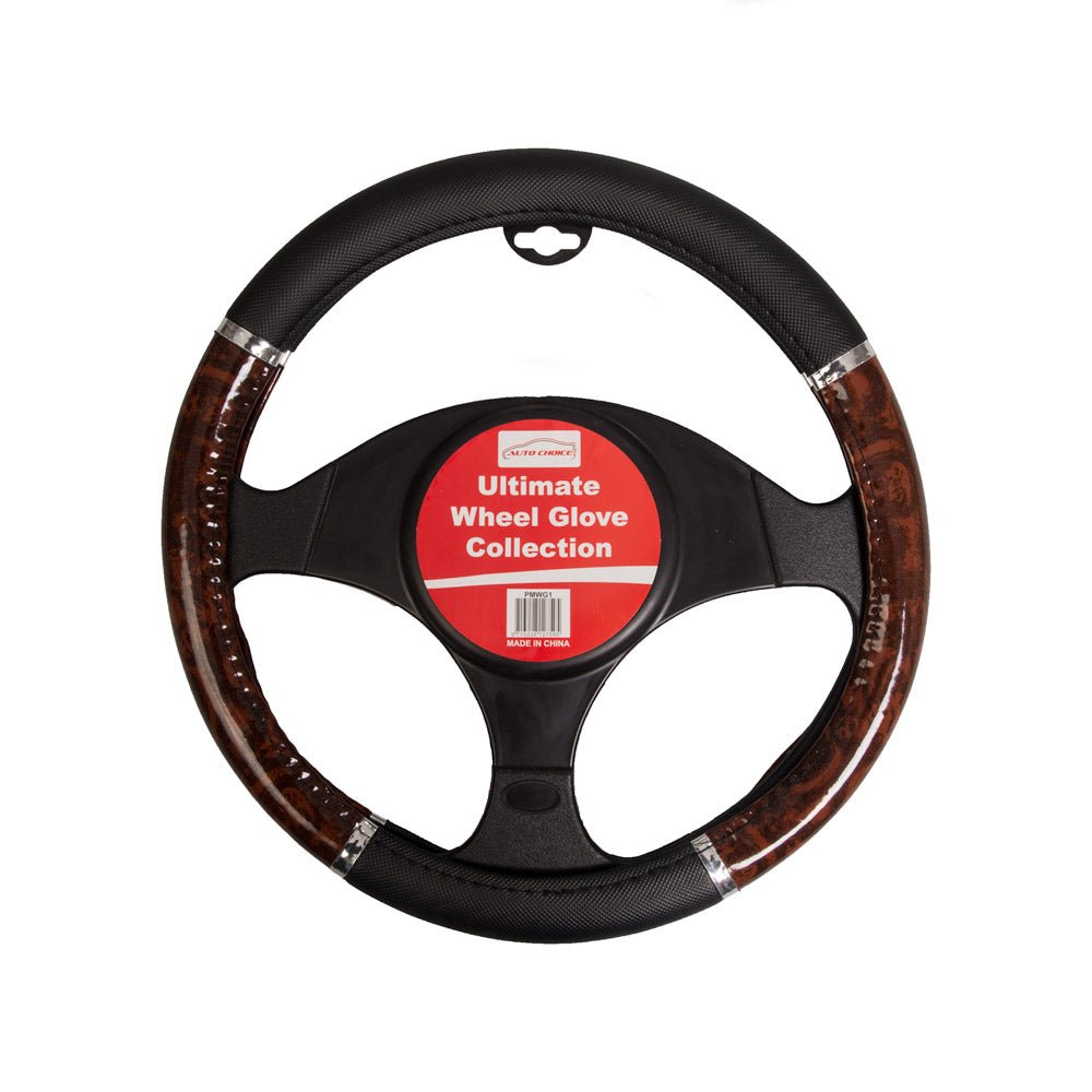 Auto Choice Wood Effect Steering Wheel Cover - RaxAutos