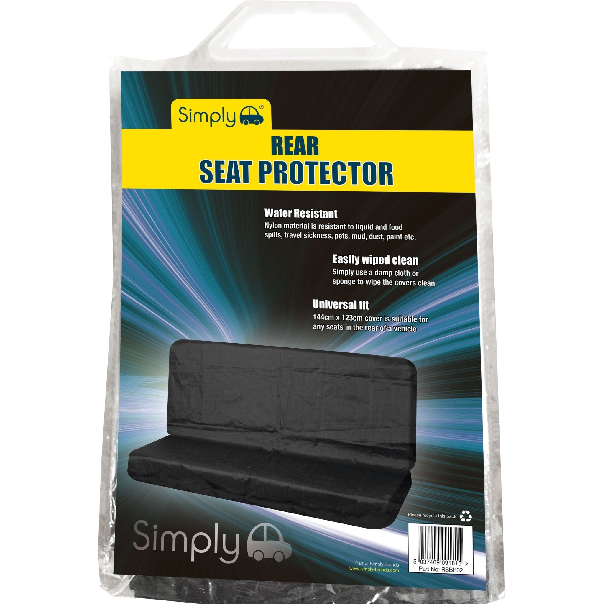 Black Rear Seat Protector (RSBP02) - RaxAutos