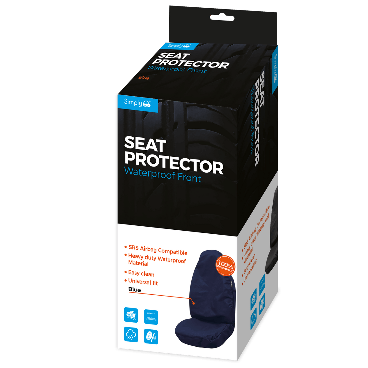 Blue Airbag Compatible Front Seat Protector (ABSBP02) - RaxAutos
