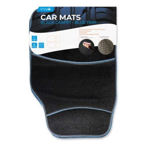 Blue Trim Carpet Car Mats (MR2000) - RaxAutos