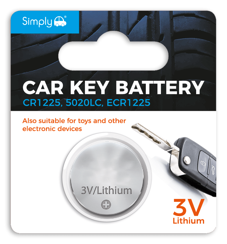 Car Key Battery - 3V Lithium CR1225, ECR1225, 5020LC (SB - CR1225) - RaxAutos