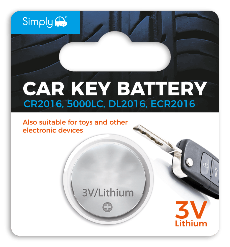 Car Key Battery - 3V Lithium CR2016, 5000LC, DL2016, ECR2016 (SB - CR2016) - RaxAutos
