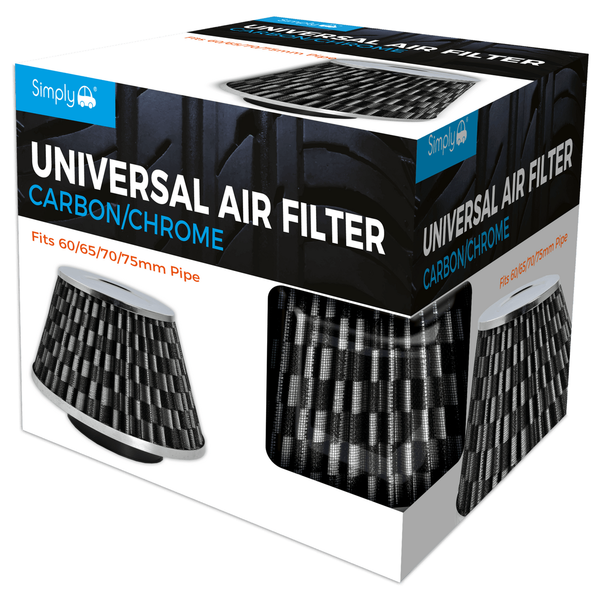 Carbon Mesh w/Chrome Air Filter (AFU01) - RaxAutos