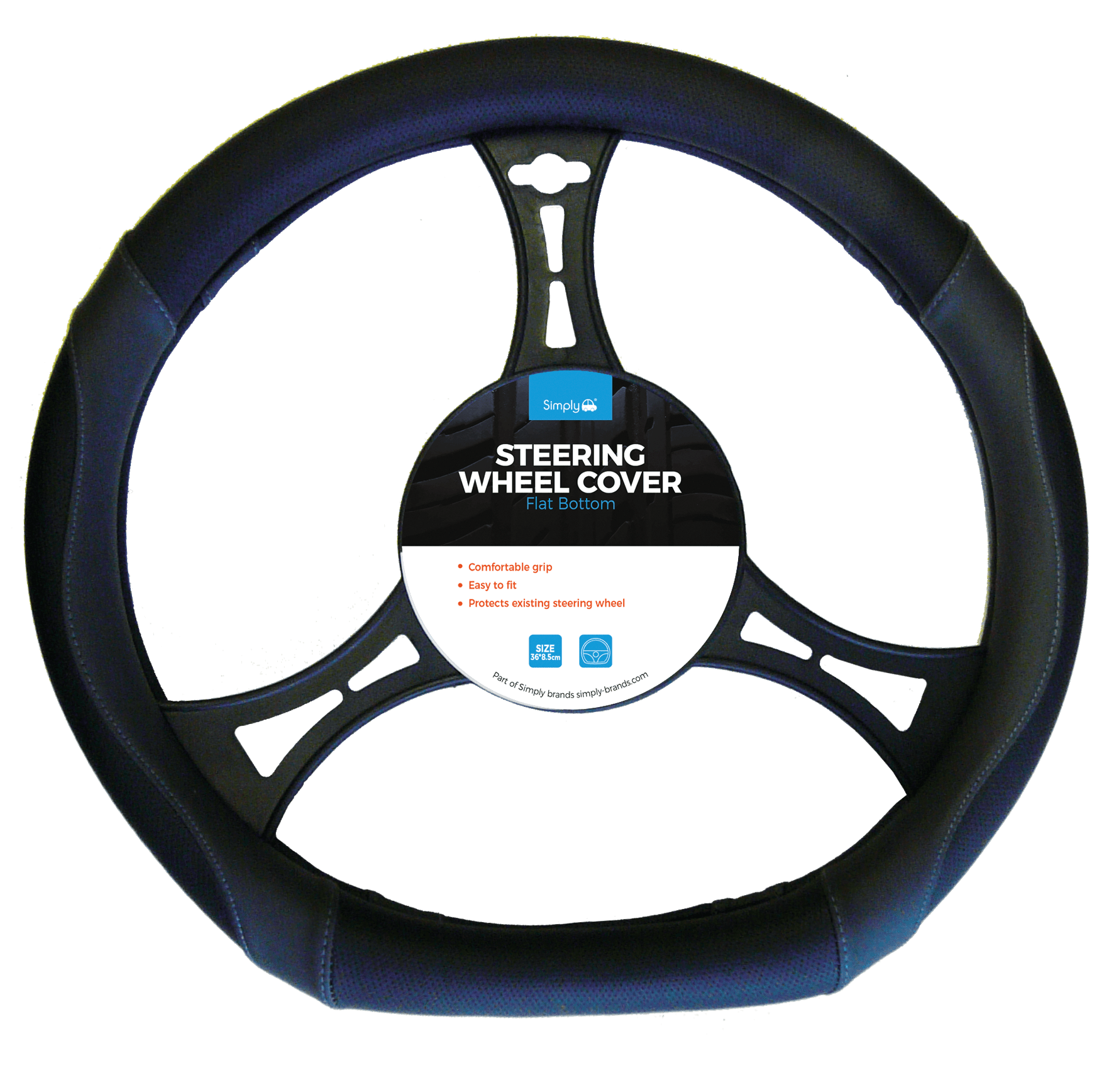 Flat Bottom Steering Cover with Grey Detail (SWC132) - RaxAutos