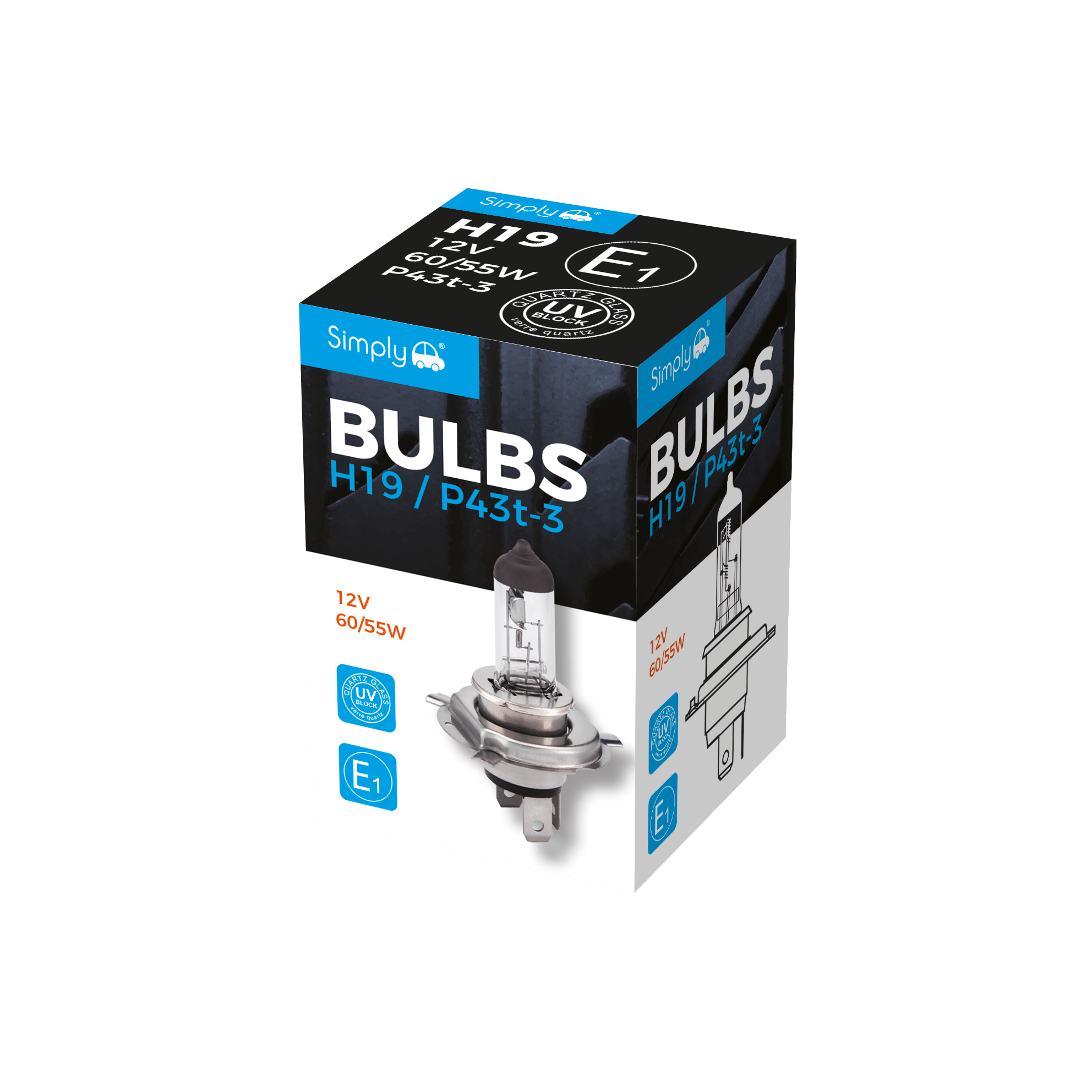 HEADLIGHT BULB - SH19 - 12V 60/50W - P43t - 1 Base (SH19) - RaxAutos