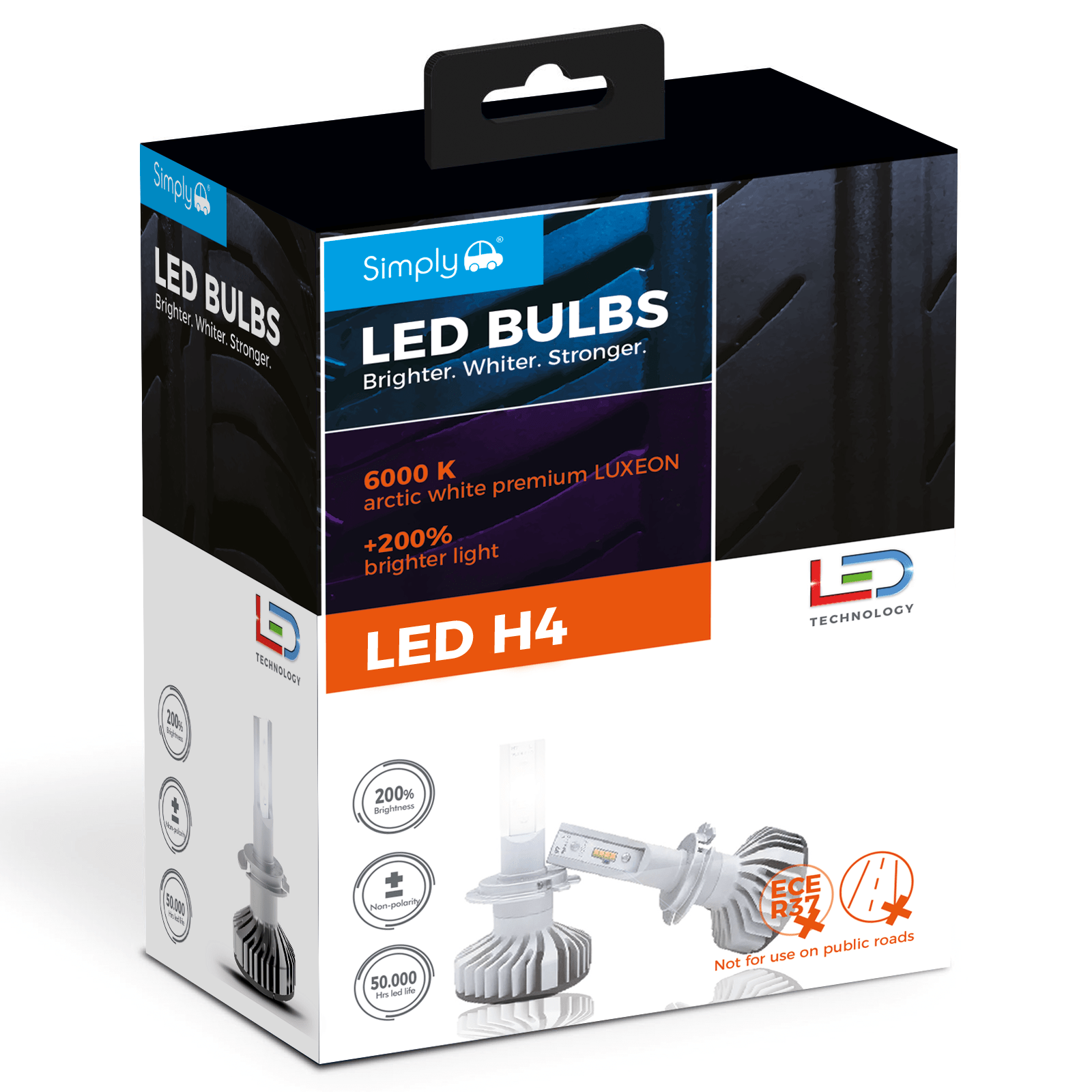 LED Car Headlight Bulbs - H4 CANBUS (pair) (LEDH4) - RaxAutos