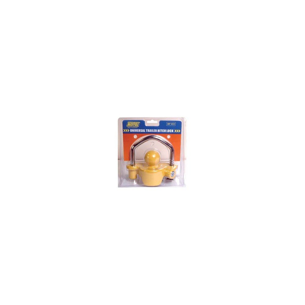 Maypole MP953 Yellow Universal Trailer Hitchlock (MP953) - RaxAutos
