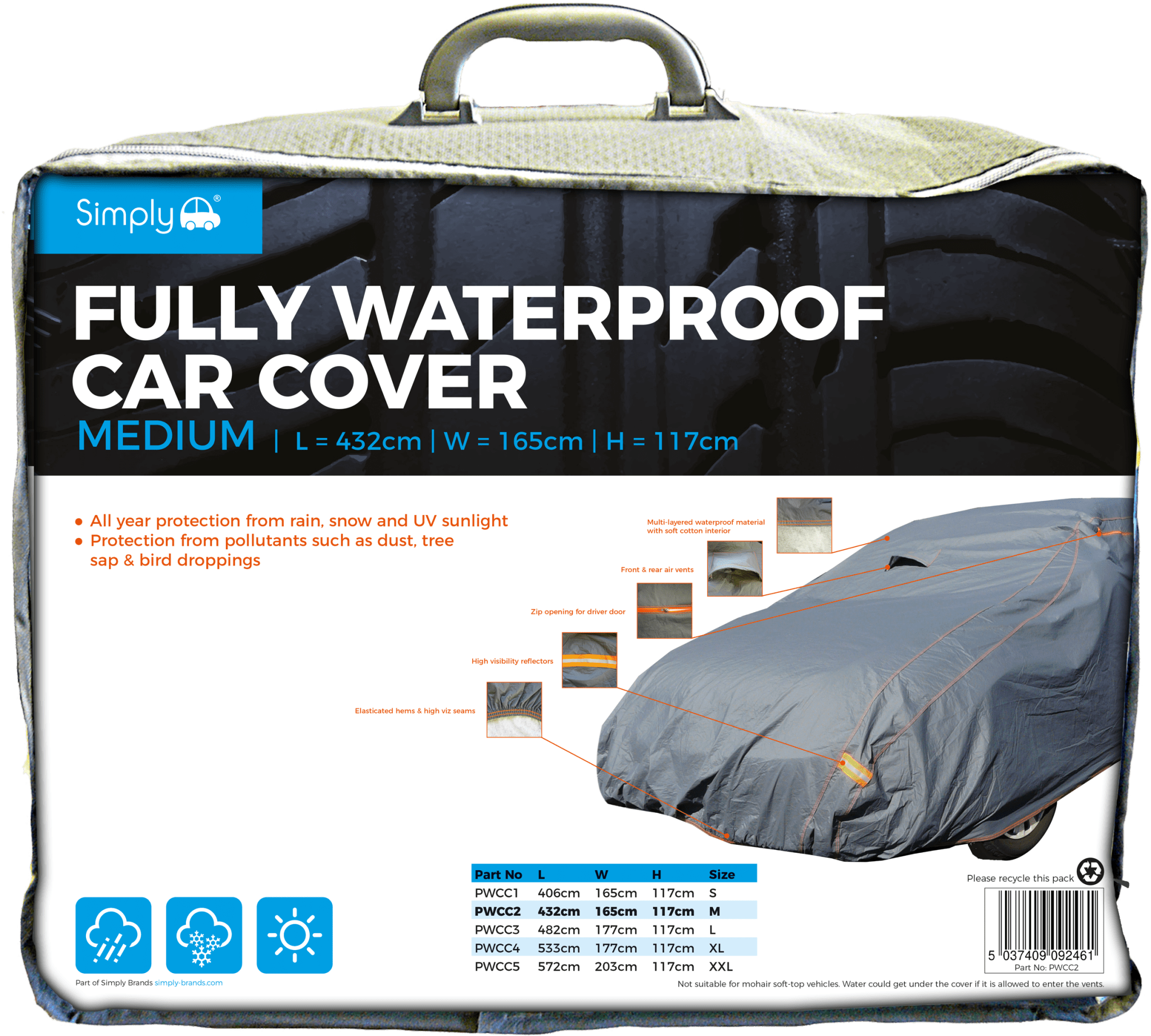Medium Fully Waterproof Cover (PWCC2) - RaxAutos