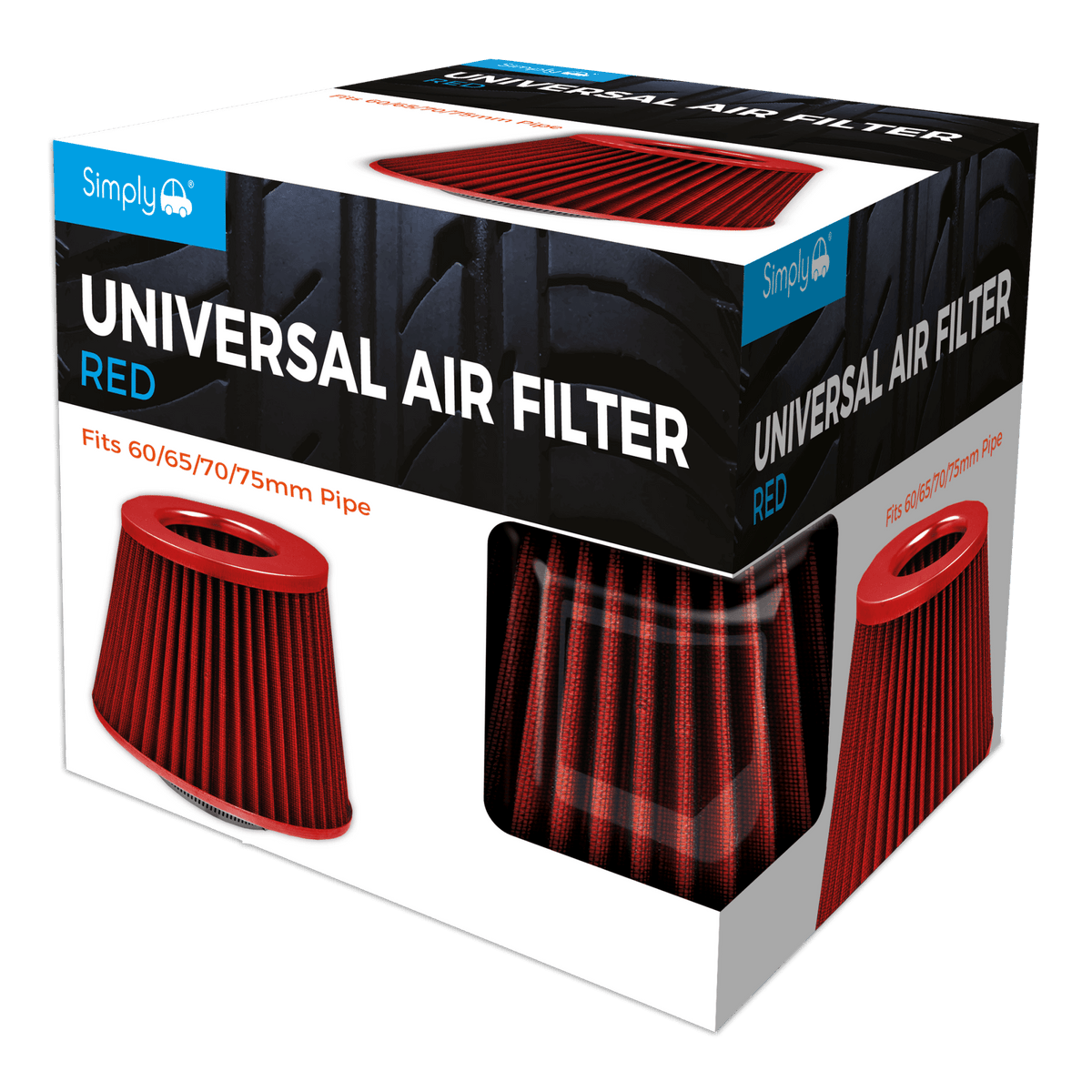 Red Air Filter (155 x 155) (AFU08) - RaxAutos