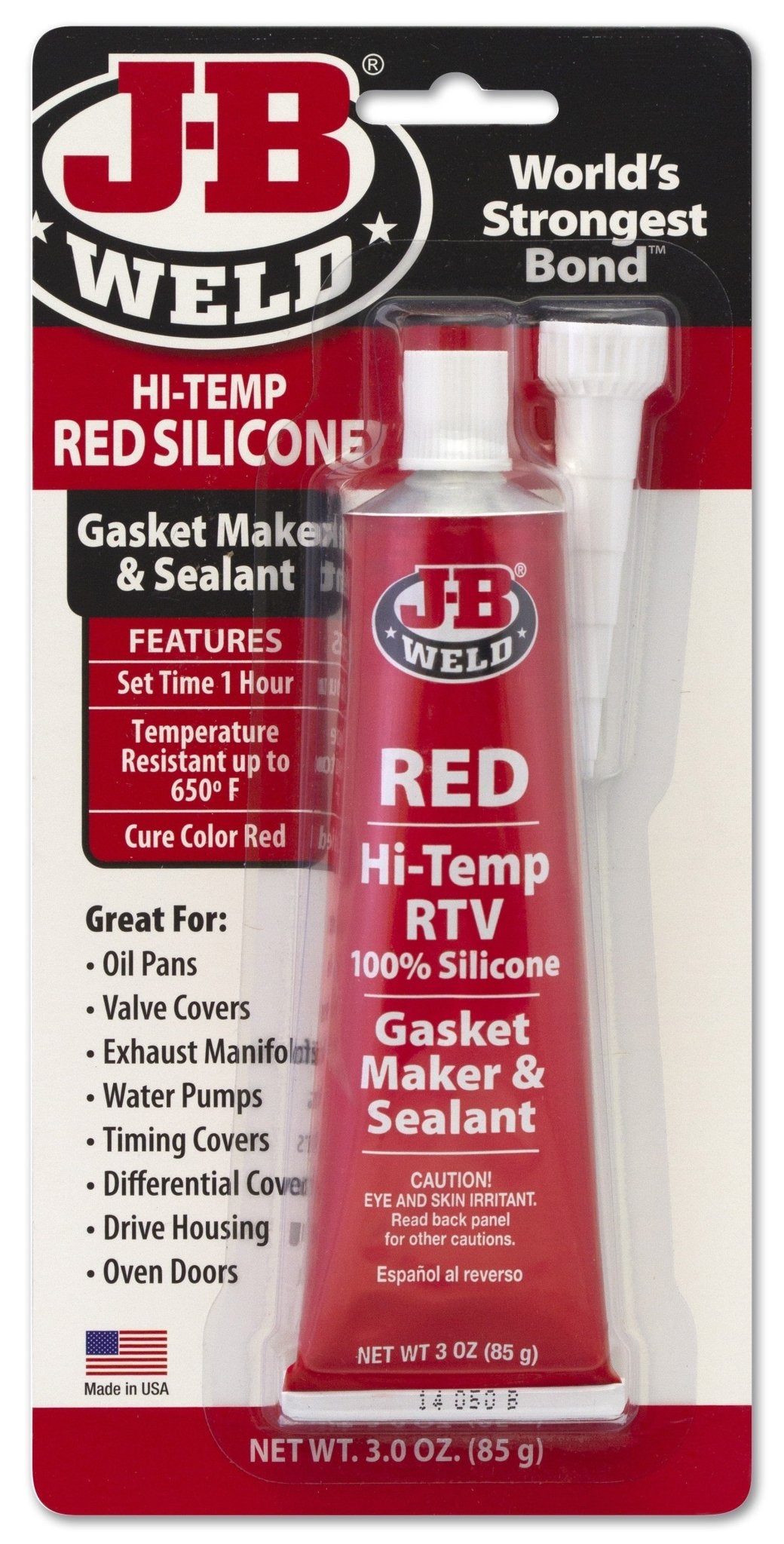 Red Hi - Temp RTV 100% Silicone (JB31314) - RaxAutos