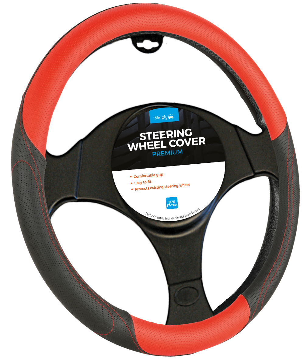 RED STEERING WHEEL COVER (SWC136) - RaxAutos