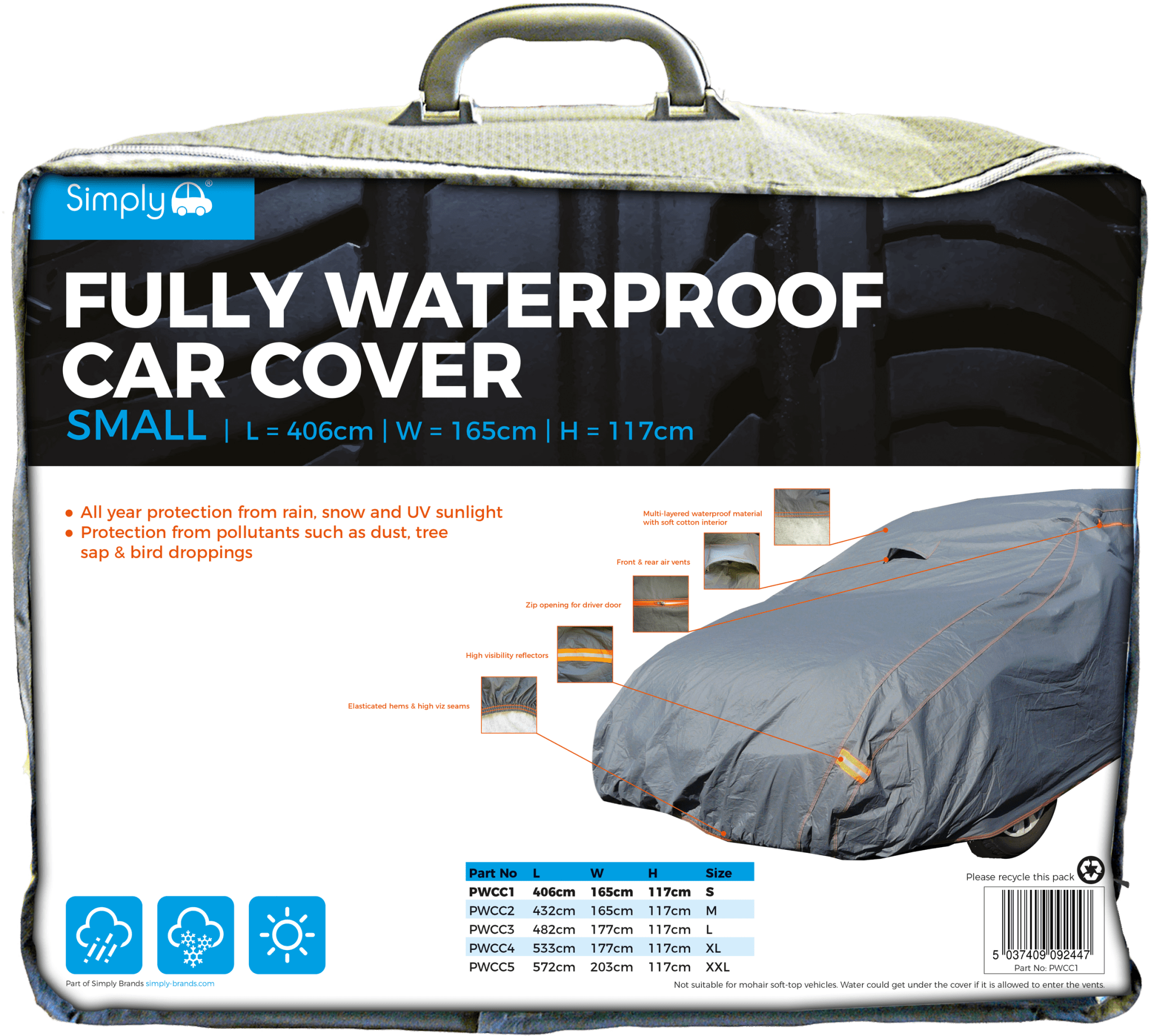 Small Fully Waterproof Cover (PWCC1) - RaxAutos