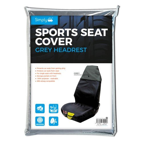 Sports Seat Cover Grey (SSC002) - RaxAutos