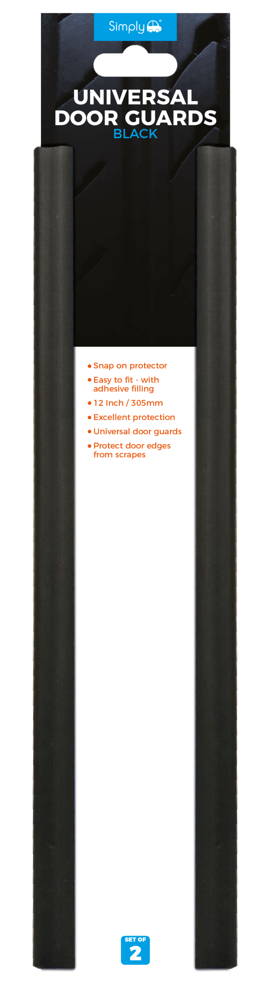 UNIVERSAL DOOR GUARDS - BLACK - Pair of 12" (DG10) - RaxAutos